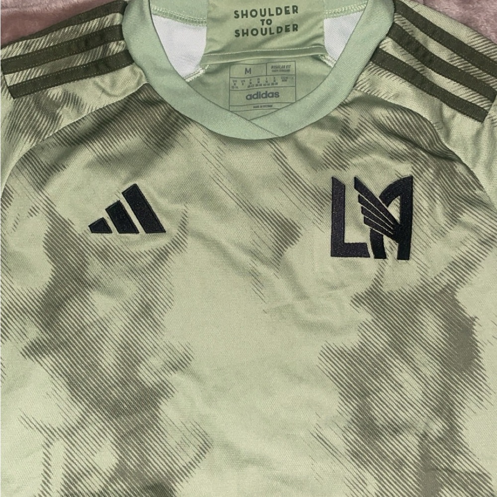Adidas Light Green Soccer Jersey with Black Accents